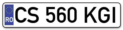 Placuta inmatriculare numar auto  CS-560-KGI, CS 560 KGI, CS560KGI