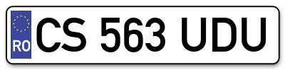 Placuta inmatriculare numar auto  CS-563-UDU, CS 563 UDU, CS563UDU