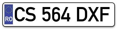 Placuta inmatriculare numar auto  CS-564-DXF, CS 564 DXF, CS564DXF