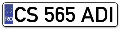 Placuta inmatriculare numar auto  CS-565-ADI, CS 565 ADI, CS565ADI