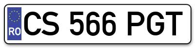 Placuta inmatriculare numar auto  CS-566-PGT, CS 566 PGT, CS566PGT
