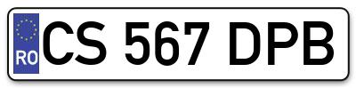 Placuta inmatriculare numar auto  CS-567-DPB, CS 567 DPB, CS567DPB