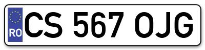 Placuta inmatriculare numar auto  CS-567-OJG, CS 567 OJG, CS567OJG