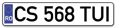 Placuta inmatriculare numar auto  CS-568-TUI, CS 568 TUI, CS568TUI