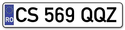 Placuta inmatriculare numar auto  CS-569-QQZ, CS 569 QQZ, CS569QQZ