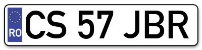 Placuta inmatriculare numar auto  CS-57-JBR, CS 57 JBR, CS57JBR
