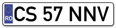 Placuta inmatriculare numar auto  CS-57-NNV, CS 57 NNV, CS57NNV