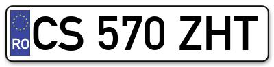Placuta inmatriculare numar auto  CS-570-ZHT, CS 570 ZHT, CS570ZHT