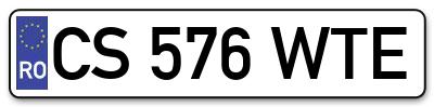 Placuta inmatriculare numar auto  CS-576-WTE, CS 576 WTE, CS576WTE