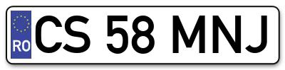 Placuta inmatriculare numar auto  CS-58-MNJ, CS 58 MNJ, CS58MNJ