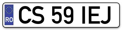 Placuta inmatriculare numar auto  CS-59-IEJ, CS 59 IEJ, CS59IEJ