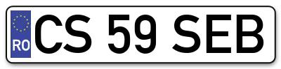Placuta inmatriculare numar auto  CS-59-SEB, CS 59 SEB, CS59SEB