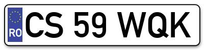 Placuta inmatriculare numar auto  CS-59-WQK, CS 59 WQK, CS59WQK