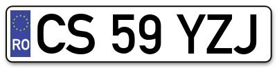 Placuta inmatriculare numar auto  CS-59-YZJ, CS 59 YZJ, CS59YZJ