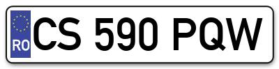 Placuta inmatriculare numar auto  CS-590-PQW, CS 590 PQW, CS590PQW
