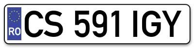 Placuta inmatriculare numar auto  CS-591-IGY, CS 591 IGY, CS591IGY