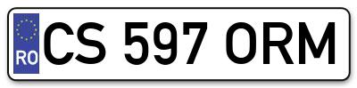 Placuta inmatriculare numar auto  CS-597-ORM, CS 597 ORM, CS597ORM