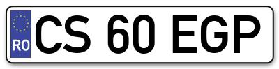 Placuta inmatriculare numar auto  CS-60-EGP, CS 60 EGP, CS60EGP