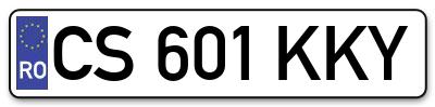 Placuta inmatriculare numar auto  CS-601-KKY, CS 601 KKY, CS601KKY