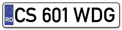 Placuta inmatriculare numar auto  CS-601-WDG, CS 601 WDG, CS601WDG