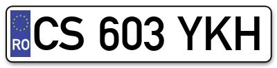 Placuta inmatriculare numar auto  CS-603-YKH, CS 603 YKH, CS603YKH