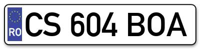 Placuta inmatriculare numar auto  CS-604-BOA, CS 604 BOA, CS604BOA