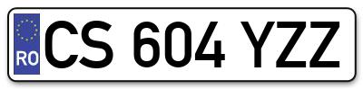 Placuta inmatriculare numar auto  CS-604-YZZ, CS 604 YZZ, CS604YZZ