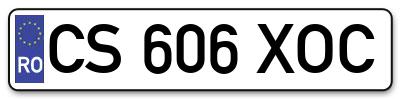 Placuta inmatriculare numar auto  CS-606-XOC, CS 606 XOC, CS606XOC