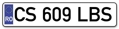 Placuta inmatriculare numar auto  CS-609-LBS, CS 609 LBS, CS609LBS