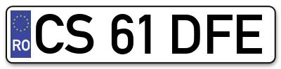 Placuta inmatriculare numar auto  CS-61-DFE, CS 61 DFE, CS61DFE
