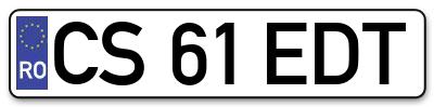 Placuta inmatriculare numar auto  CS-61-EDT, CS 61 EDT, CS61EDT