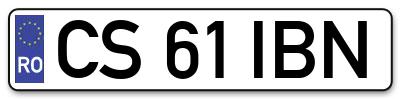 Placuta inmatriculare numar auto  CS-61-IBN, CS 61 IBN, CS61IBN