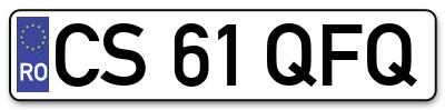 Placuta inmatriculare numar auto  CS-61-QFQ, CS 61 QFQ, CS61QFQ