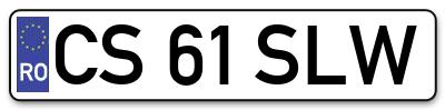 Placuta inmatriculare numar auto  CS-61-SLW, CS 61 SLW, CS61SLW