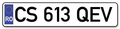 Placuta inmatriculare numar auto  CS-613-QEV, CS 613 QEV, CS613QEV
