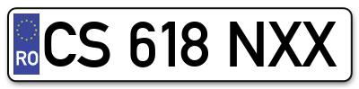 Placuta inmatriculare numar auto  CS-618-NXX, CS 618 NXX, CS618NXX