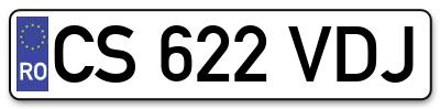 Placuta inmatriculare numar auto  CS-622-VDJ, CS 622 VDJ, CS622VDJ