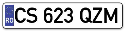 Placuta inmatriculare numar auto  CS-623-QZM, CS 623 QZM, CS623QZM