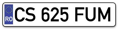 Placuta inmatriculare numar auto  CS-625-FUM, CS 625 FUM, CS625FUM