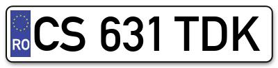 Placuta inmatriculare numar auto  CS-631-TDK, CS 631 TDK, CS631TDK
