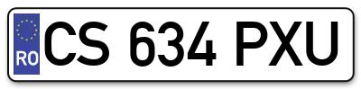 Placuta inmatriculare numar auto  CS-634-PXU, CS 634 PXU, CS634PXU