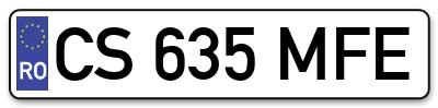 Placuta inmatriculare numar auto  CS-635-MFE, CS 635 MFE, CS635MFE