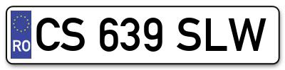 Placuta inmatriculare numar auto  CS-639-SLW, CS 639 SLW, CS639SLW