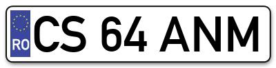 Placuta inmatriculare numar auto  CS-64-ANM, CS 64 ANM, CS64ANM