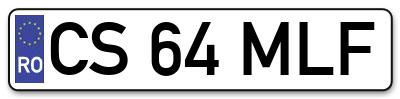 Placuta inmatriculare numar auto  CS-64-MLF, CS 64 MLF, CS64MLF