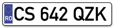 Placuta inmatriculare numar auto  CS-642-QZK, CS 642 QZK, CS642QZK