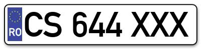 Placuta inmatriculare numar auto  CS-644-XXX, CS 644 XXX, CS644XXX