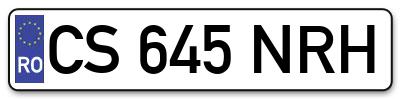 Placuta inmatriculare numar auto  CS-645-NRH, CS 645 NRH, CS645NRH