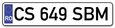 Placuta inmatriculare numar auto  CS-649-SBM, CS 649 SBM, CS649SBM