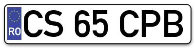 Placuta inmatriculare numar auto  CS-65-CPB, CS 65 CPB, CS65CPB